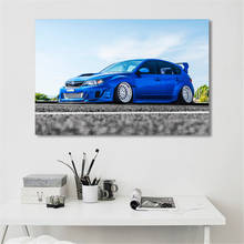 Carteles e impresiones de Arte Moderno, Tuning car Subaru, coche de carreras, alerón azul, rueda, cuadro de pared, pintura en lienzo, decoración para sala de estar 2024 - compra barato