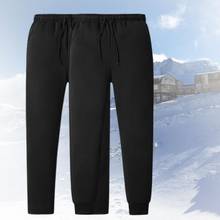 Winter Men Plush Liner Sweatpants Men Sports Pants Outdoor Fashion Training Trousers SolidColor Drawstring Sports Trousers Pants 2024 - buy cheap