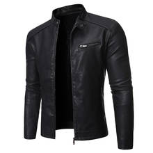 Chaqueta de cuero con solapa de cuero para hombre, abrigo con cremallera adelgazante, versátil, con personalidad, para motocicleta, 2021 2024 - compra barato