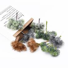 6 uds. Planta Artificial de pino Artificial Rama de flores artificiales para el hogar árbol de Navidad Decoración Accesorios DIY ramo en caja de regalo 2024 - compra barato