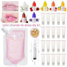 Kit de brillo de labios que cambia de Color, 100ml, Base mositalizante, venta al por mayor, lápiz labial líquido, tinte de Gel 2024 - compra barato