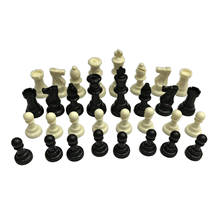 Conjunto de peças de xadrez plástico pp, peças masculinas, brinquedos de jogo de viagem sem prancha 95mm king 2024 - compre barato