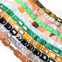 Cuentas sueltas de forma cuadrada de piedra Natural, cadena semiacabada de cristal para la fabricación de joyas, accesorios para collar y pulsera DIY 2024 - compra barato