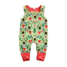 Avocado Floral Romper Newborn Infant Boy Baby Girl Jumpsuit Sleeveless Jumper Clothes Sunsuit 2024 - buy cheap