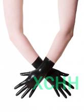 sexy women men unisex latex exotic lingerie five fingers short harf gloves club cekc zentai fetish 2024 - buy cheap