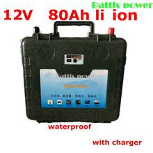 Batería de iones de litio de 12v y 80ah, 12v, sin batería lifepo4, puerto USB para triciclo eléctrico panneau solaire, inversor de lámparas LED y cargador 2024 - compra barato