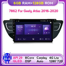 4G LTE 6 + 128G QLED Android 10 Автомобильное видео Радио 5G WIFI GPS навигация Мультимедиа для Geely Atlas NL-3 2016 2017 2018 2019 2020 2024 - купить недорого
