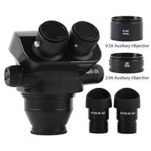 Microscópio estéreo binocular, lente objetiva de aumento de 3,5x 7x 50x 100x com wf10x/22mm, grande campo de visão, lente binocular de 2,5x barra baixa 2024 - compre barato