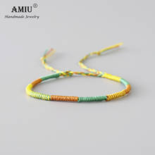 AMIU Handmade Simple Rope Knot Bracelet Waterproof Woven Wax Thread Wrap Bracelet Friendship Bracelet for Men and Women 2024 - buy cheap