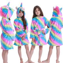 Roupões de banho kigurumi, pijamas com capuz para crianças, unissex, estrela, arco-íris 2024 - compre barato