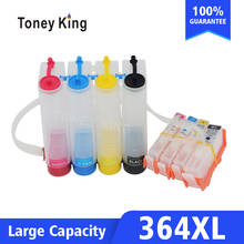 Toney king kit para sistema de tinta contínua, para hp fotosmart 364 5510 5511 5512 5514 5515 5520 impressora com chip de redefinição 2024 - compre barato