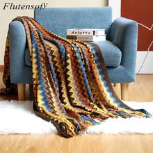 Bohemian Natinal Pastoral Style Cashmere-like Throw Blanket Sofa Bed Blanket 130x240 Stitch Blanket With Tassel Sleeping Blanket 2024 - buy cheap