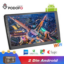 Podofo-Radio con GPS para coche, reproductor con Android, 2DIN, Audio estéreo, Bluetooth, WIFI, Mirrorlink, MP5 2024 - compra barato