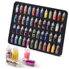 Conjunto de decoración para manicura, 48 botellas de lentejuelas de colores mixtos, purpurina, pigmentos en polvo para uñas, cuentas de Caviar 3D, escamas 2024 - compra barato