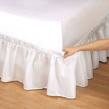 Nova saia de cama de tecido com babado., cobertura para cama sem superfície da cama com faixa elástica para a altura da cama. 2024 - compre barato