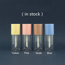 Mini 2ml Lip Gloss Tube With Wand Pink Blue Yellow Cap 50/100PCS Empty Clear Lipgloss Empty Bottle Lip Makeup Cosmetic Container 2024 - buy cheap