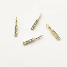 New Arrival! 100pcs Zinc Alloy/Rhinestone Strip shape Charm for Handmade Necklace/Earring DIY Parts,Jewelry Accessories Findings 2024 - buy cheap