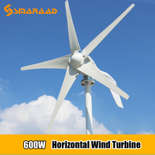 New Arrival Free Energy 5 Blades 600W 12V 24V Wind Turbine Generator Low Wind Speed Start Small Windmill  High Efficient Homeuse 2024 - buy cheap