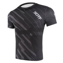 SOTF-Camiseta de lucha transpirable para hombre, camisa de compresión para boxeo, de geometría negra, MMA, Tiger, Muay Thai, Rashguard, Jiu Jitsu 2024 - compra barato
