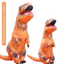 Disfraz inflable de dinosaurio para adultos y niños, disfraz de dinosaurio inflable para Halloween, disfraz de t-rex para fiesta de Carnaval 2024 - compra barato