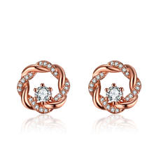 925 Silver Jewelry Earrings Inlaid Zircon Gemstones Fashion Lady Stud Earring Accessories for Wedding Engagement Party Gifts 2024 - buy cheap