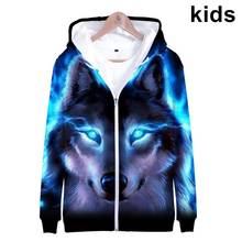 3 To 14 Years Kids Hoodies 3D Wolf Clothing Boys Girls Hoodie Sweatshirt Space Galaxy Wolf Fashion Jacket Coat Children Clothes 2024 - buy cheap