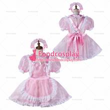 Fondcosplay adulto sexy cruz vestir sissy maid curto bebê rosa organza vestido com fechadura uniforme traje sob medida [g2168] 2024 - compre barato