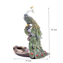 Presentes criativos decoração de casamento castiçais nordic pavão castiçal decoração resina artesanato ornamentos para casa 50xx083 2024 - compre barato
