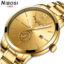 NIBOSI gold luxury watch men top brand clock men's fashion quartz wrist watches Business waterproof wristwatch Relogio Masculino 2024 - buy cheap