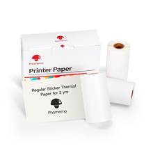 Phomemo adesivo branco, 2 anos de longa duração, papel térmico para impressora série phomemo m02 de bolso, 3 rolos 2024 - compre barato