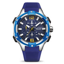 MEGIR 2161 Mens Watch Luxury Quartz Dial Chronograph Sport Mens Watch Silicone Blue Color Business Wristwatches Men 2024 - buy cheap