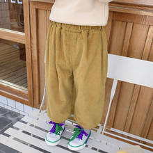 Baby Boy Girl Winter Trousers Thick Warm Children's Corduroy Pants Casual Solid Color Plus Velvet Baby Boys Girls Pants LZ620 2024 - buy cheap