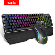 HAVIT Gaming Mechanical Keyboard 104 Keys RGB Light Blue / Red Switch Wired Keyboard or Keyboard Mouse Set Ru / English Version 2024 - buy cheap