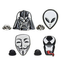 V for Vendetta Mask Metal Brooch and Enamel Pin Fashion Lapel Pin Backpack Bags Badge Gifts 2024 - buy cheap