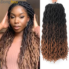 18 Inch Ombre Curly Goddess Faux Locs Crochet Hair 1-9 Packs 24 Strands Faux Cheveux hair African Roots Synthetic Braiding Hair 2024 - buy cheap