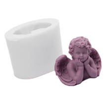 BJ023 3D boy Angel Shaped Baby candle Molds Chocolate Silicone Mold Fondant Cake Decoration Tools 2024 - buy cheap
