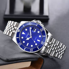 Parnis sub azul 40mm relógio de pulso mecânico masculino miyota 8215 movimento data rotativa bisel 2024 - compre barato