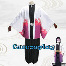 Disfraz de Anime Demon Slayer Ubuyashiki Kagaya para adultos, Kimono, peluca, zuecos, Disfraces de Halloween y Navidad 2024 - compra barato