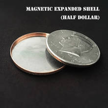 Acessório de mágica expandido magnético (meio dólar), truques de mágica aparecem, mágica palhetas, acessório de mágico, adereços de imitação, 1 peça 2024 - compre barato