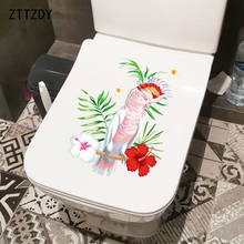 ZTTZDY-calcomanías de decoración de pared, calcomanías de dibujos animados divertidos de loro blanco, personalidad WC, pegatina de inodoro, 19,4 CM x 25CM, T2-0833 2024 - compra barato