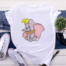 Cartoon Fashion Elephant Dumbo Tshirts Graphic Top Tee Women Harajuku Kawaii T Shirt Female Funny Cartoon T-shirt Drop Ship 2024 - buy cheap