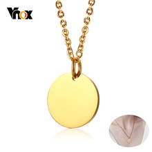 Vnox-collares con iniciales dorados, con moneda, colgantes de disco de acero inoxidable, joyería 2024 - compra barato