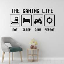 Carved Eat Sleep Game Wallpaper Home Decoration Wall Sticker Kids Room Nature Decor Removable Mural 2024 - buy cheap