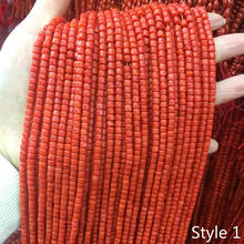 3*4mm Natural Coral Semi-precious Loose Beads Cylindrical Red Coral Beadwork DIY Jewelry Finding Making Necklace Bracelet Parts 2024 - buy cheap