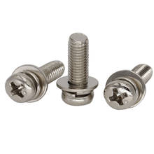 M3 * 5 M3x5 M3 * 6 M3x6 M3 * 8 M3x8 M3 * 10 M3x10 304 de acero inoxidable 316 arandela de resorte Phillips Cross Pan conjunto de tornillo perno 2024 - compra barato