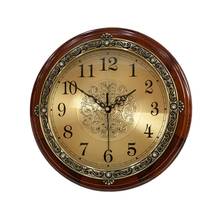 Gold Nordic Wall Clock Wooden Frame Living Room Home Decoration European Silent Bedroom Fashion Wall Watch Undefined Mind Gift 2024 - buy cheap