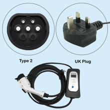 estaciom carga coche ev  cable tipo 2 kit evse Nivel 2 UK enchufe 5,5 Metros ev cable cargador para vehículo eléctrico 2024 - compra barato