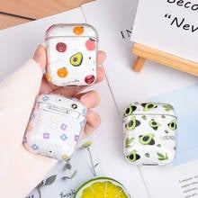 Funda con patrón de frutas para Apple Airpods 2 1, funda transparente dura de PC para AirPods 2, funda protectora de auriculares para Airpods 2 1 2024 - compra barato