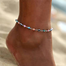 Bohemian Multicolored Turkish Eyes Beads Anklets for Women Turtle Shell Ankle Bracelet Summer Foot Bracelet Ocean Beach Jewelry 2024 - buy cheap