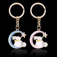 Sweet Moon Bow Rabbit Star Keychain For Women And Children Animal Alloy Key Ring Girl Birthday Jewelry Gifts Chain Chains 2024 - buy cheap